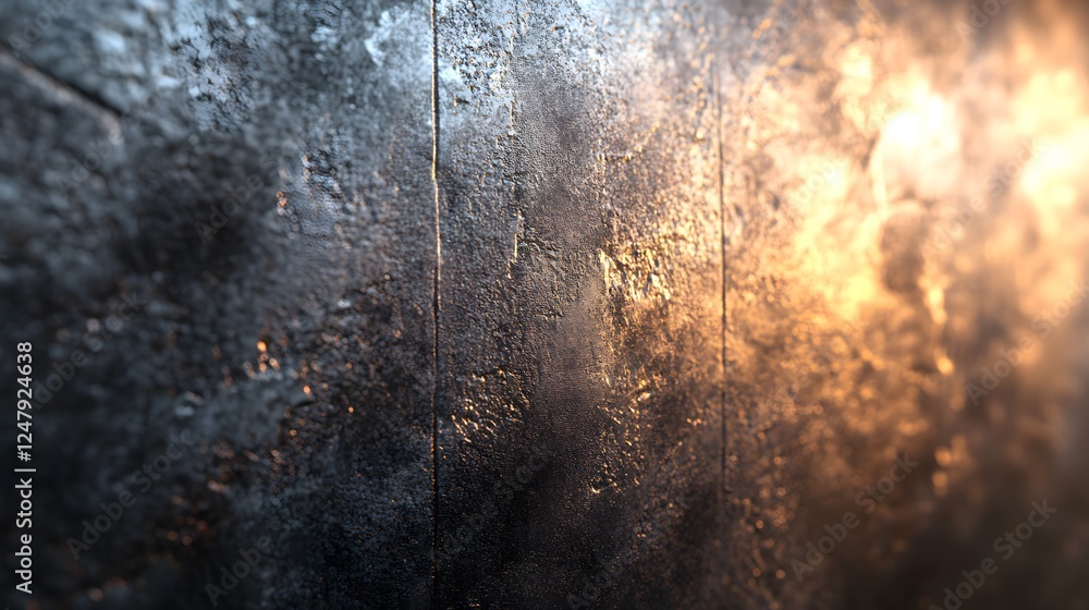 Poster dynamic materials close-up of textured wall panels showcasing intricate designs and patterns illumin