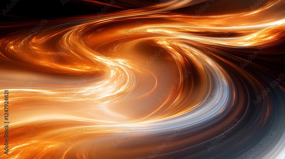 Fototapete Dynamic intergalactic forms twist in a swirling vortex of colorful patterns and shapes on a computer screen display
