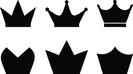 Crown icon, black crown icon, king crown icon