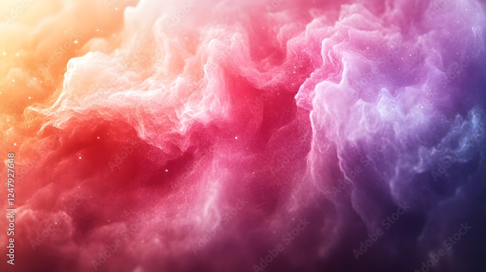 Poster cosmic watercolor soft washes of color blending in vibrant hues abstract swirls and artistic smoke p