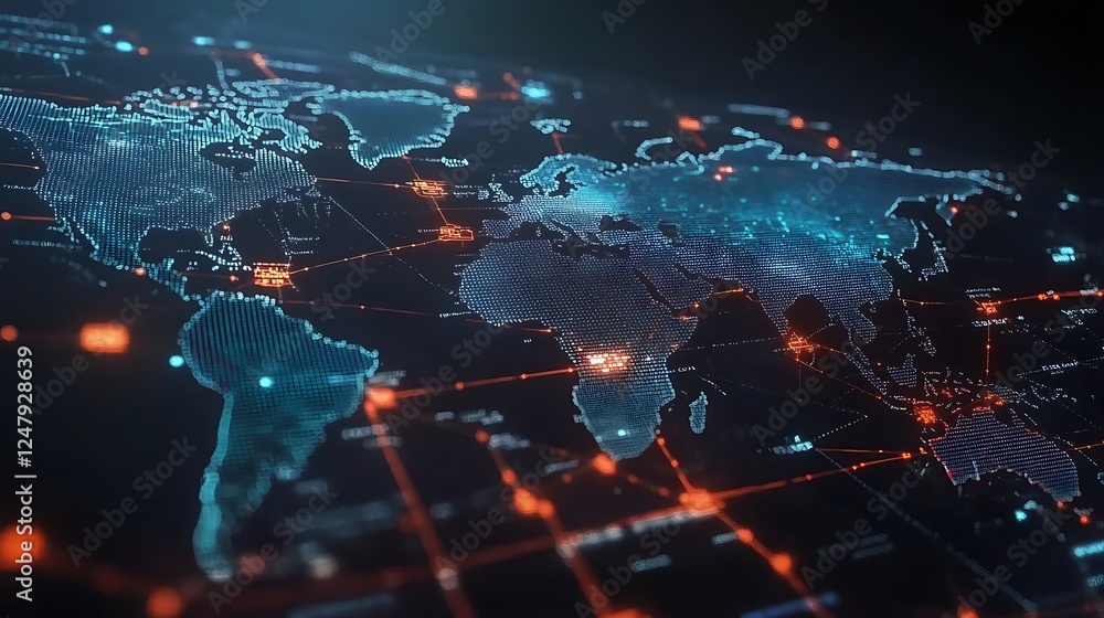 Poster global network: a digital world map visualization
