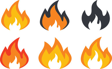 Fire vector icon, fire flames icon