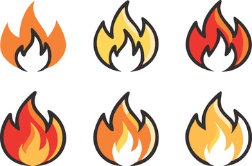Fire vector icon, fire flames icon