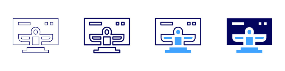 Training facilitator icon in 4 different styles. Thin Line, Line, Bold Line, Duotone. Duotone style. Editable stroke