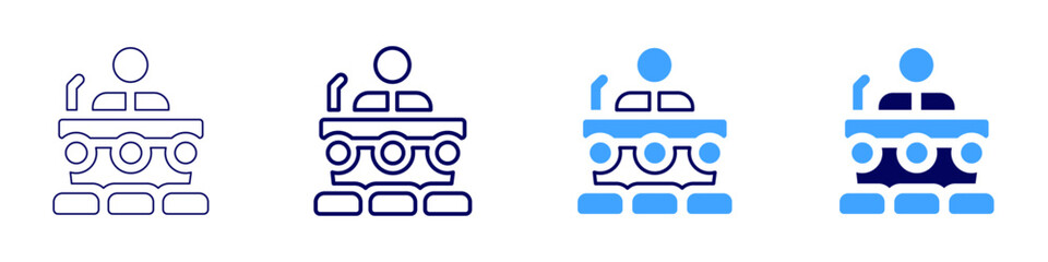 Training manual icon in 4 different styles. Thin Line, Line, Bold Line, Duotone. Duotone style. Editable stroke