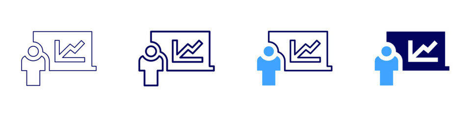 Training strategy icon in 4 different styles. Thin Line, Line, Bold Line, Duotone. Duotone style. Editable stroke