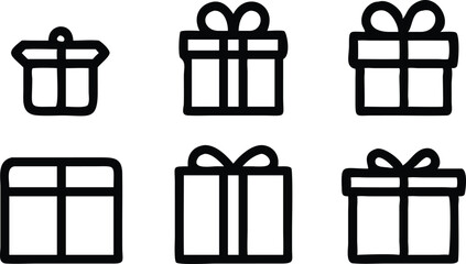 Gift box icon, present box icon, box icon