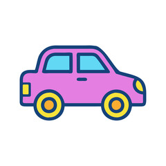 Car side view for road trip and transportation