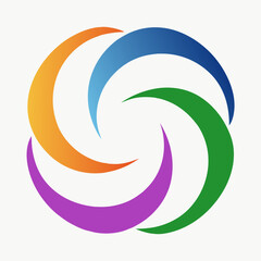 Abstract Circular Swirl Logo Vector Design.