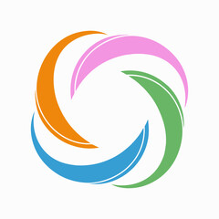 Abstract Circular Swirl Logo Vector Design.