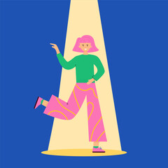 Young happy woman at party or club