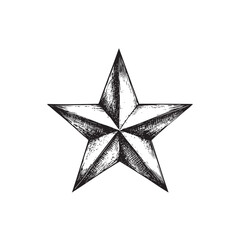 Obraz premium silver star isolated on white