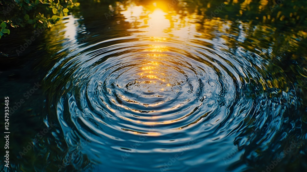 Aufkleber acoustic waves in fluids ripples spread across a serene water surface creating beautiful patterns an