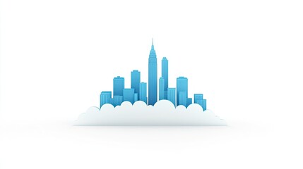 Abstract representation of a city skyline emerging from a cloud, symbolizing urban dreams