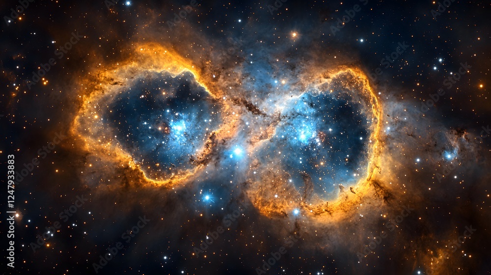 Poster abstract stellar phenomena 48 presented with swirl cosmic colors nebula and celestial patterns in th