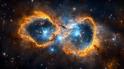Fototapeta premium Abstract stellar phenomena 48 presented with swirl cosmic colors nebula and celestial patterns in the universes depths