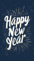 Fototapeta premium A stylish Happy New Year greeting card with fireworks celebration