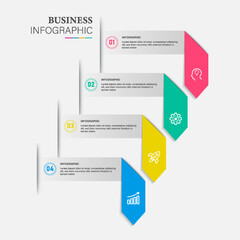 4 arrows infographic elements. Business template for presentation.