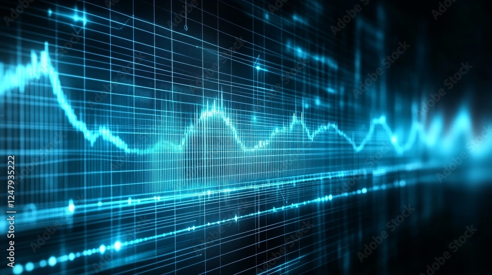 Poster abstract digital data flow visualization futuristic technology network background