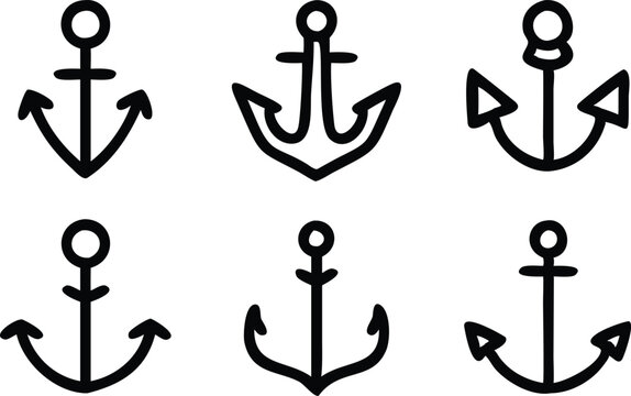 Sailor anchor icon vector art