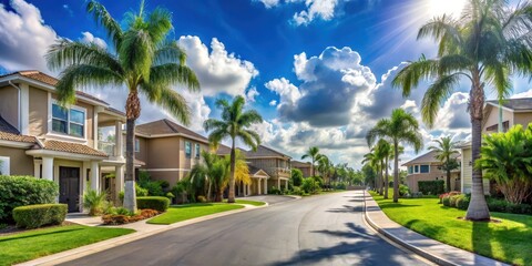 Fototapeta premium Residential neighborhood with modern houses