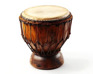 Wooden African Drum Isolated on White (1)