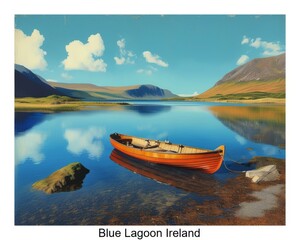  pop art retro of Blue Lagoon, Ireland