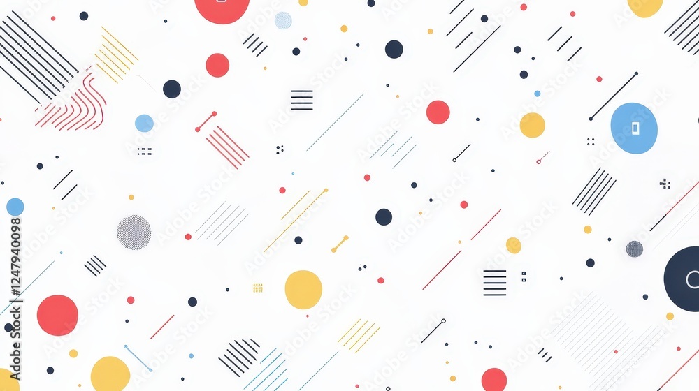 Poster bright and colorful abstract pattern with geometric shapes
