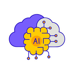 AI machine learning brain illustration