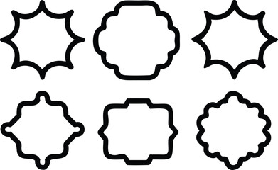 Vintage label shape icon