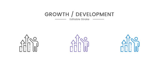 Success line icon. Icons related to progress, career, growth, profit and others. Growth personal development Vector illustration. 