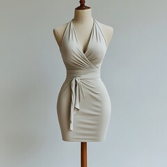 Beige halter dress mannequin studio