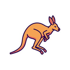 Jumping kangaroo cartoon illustration