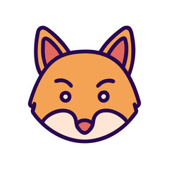 Cute fox head cartoon illustration