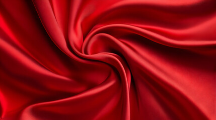 Obraz premium Red silk fabric swirls, textured background