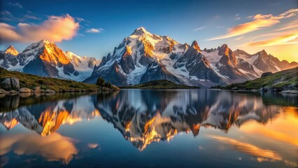 Serene morning light dances on Lac Blanc's calm waters as majestic Mont Blanc stands proudly in reflection