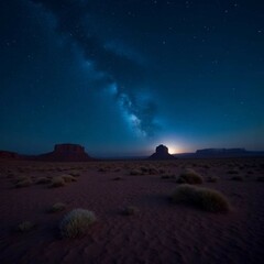 desert landscape with moon