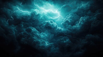 Fototapeta premium Epic Stormy Sky: Dramatic Lightning Strikes Through Dark Clouds - Awe-Inspiring Nature Photography