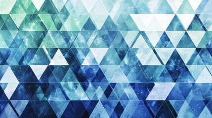 Fototapeta premium Abstract Blue Triangle Mosaic: A Serene Geometric Artwork