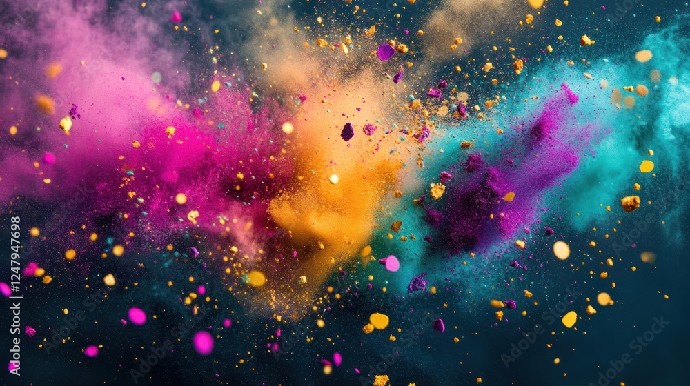 Poster explosion of vibrant colors creating a dynamic and abstract background