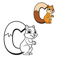 Cute coloring page of the letter 