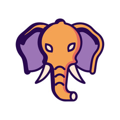 Majestic elephant cartoon illustration