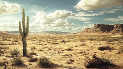 Majestic Saguaro Cactus in Arizona's Sonoran Desert