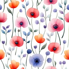 Colorful Floral Seamless Pattern Design