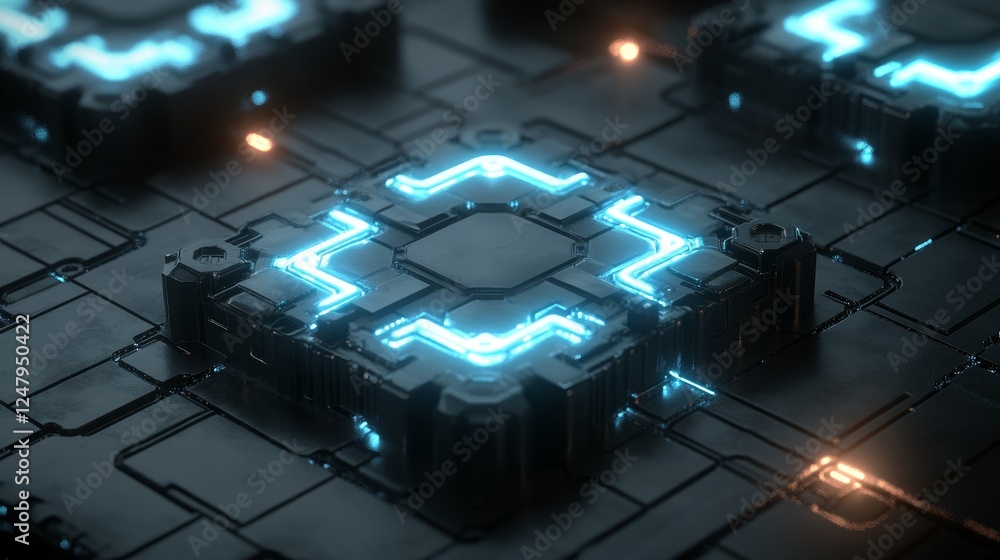 Poster futuristic digital core network abstract technology background