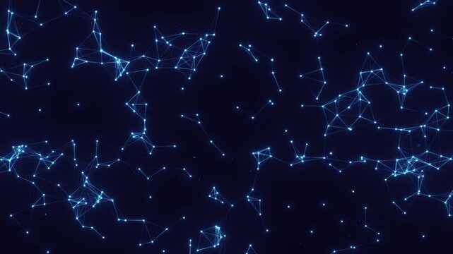 High-tech blue splicing background, digital line animation, 4k video