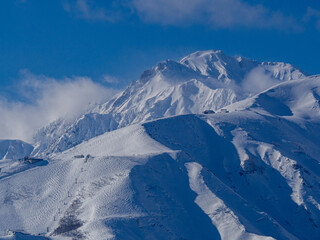 長野県白馬村　スキー場と北アルプス　遠景