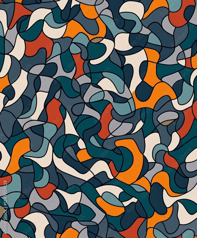 Poster abstract colorful swirls in vibrant modern design for background use