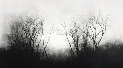 Monochromatic Winter Landscape: A Study in Bare Trees