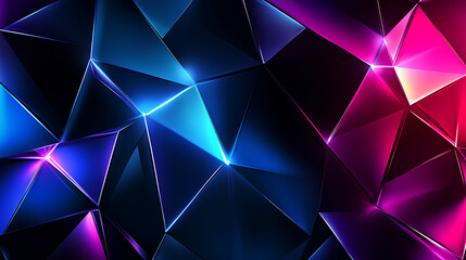 ネオン輝く未来的な3Dジオメトリ09